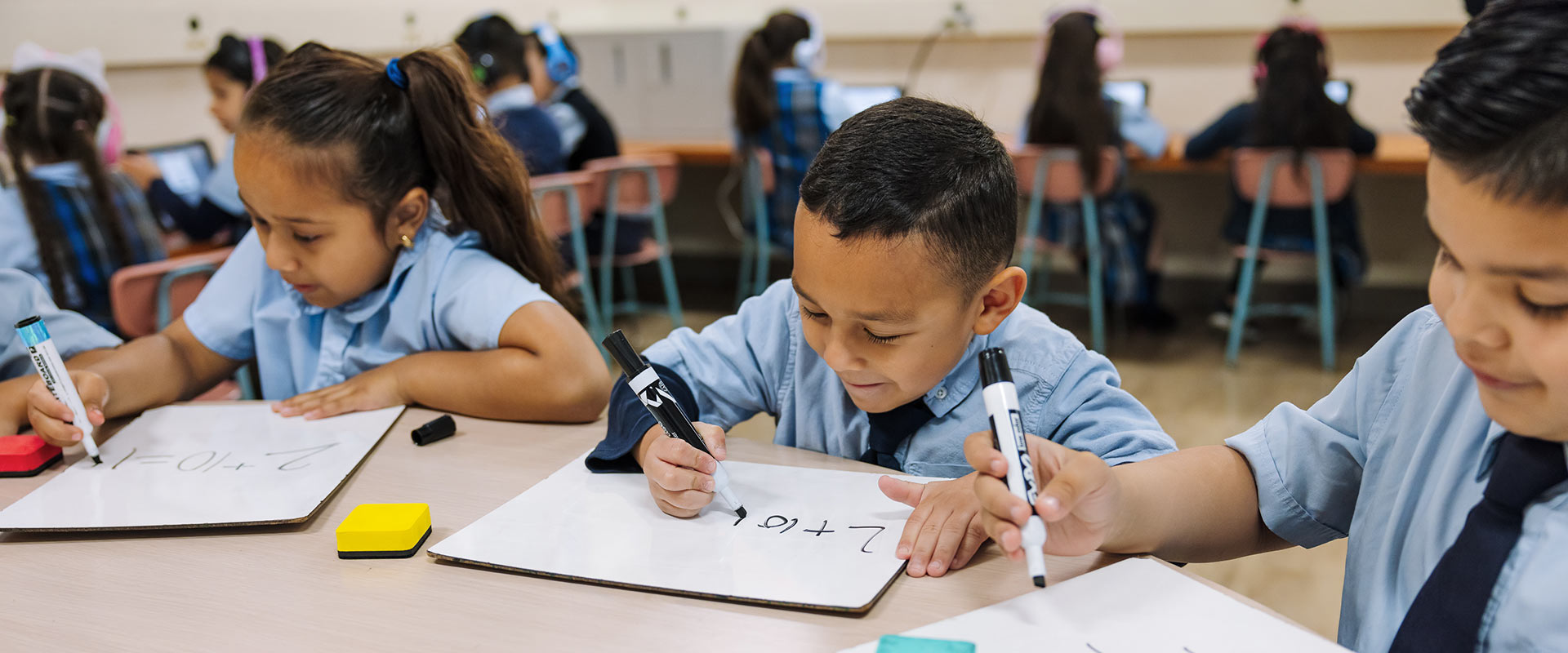 St. Raphael students studying math