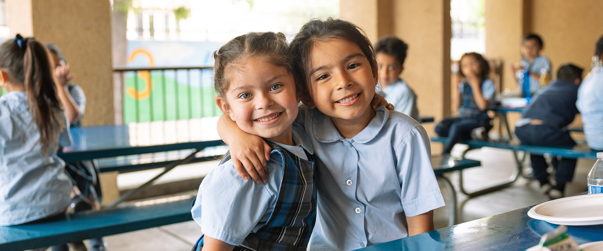 Couple of St. Raphael students in cafeteria