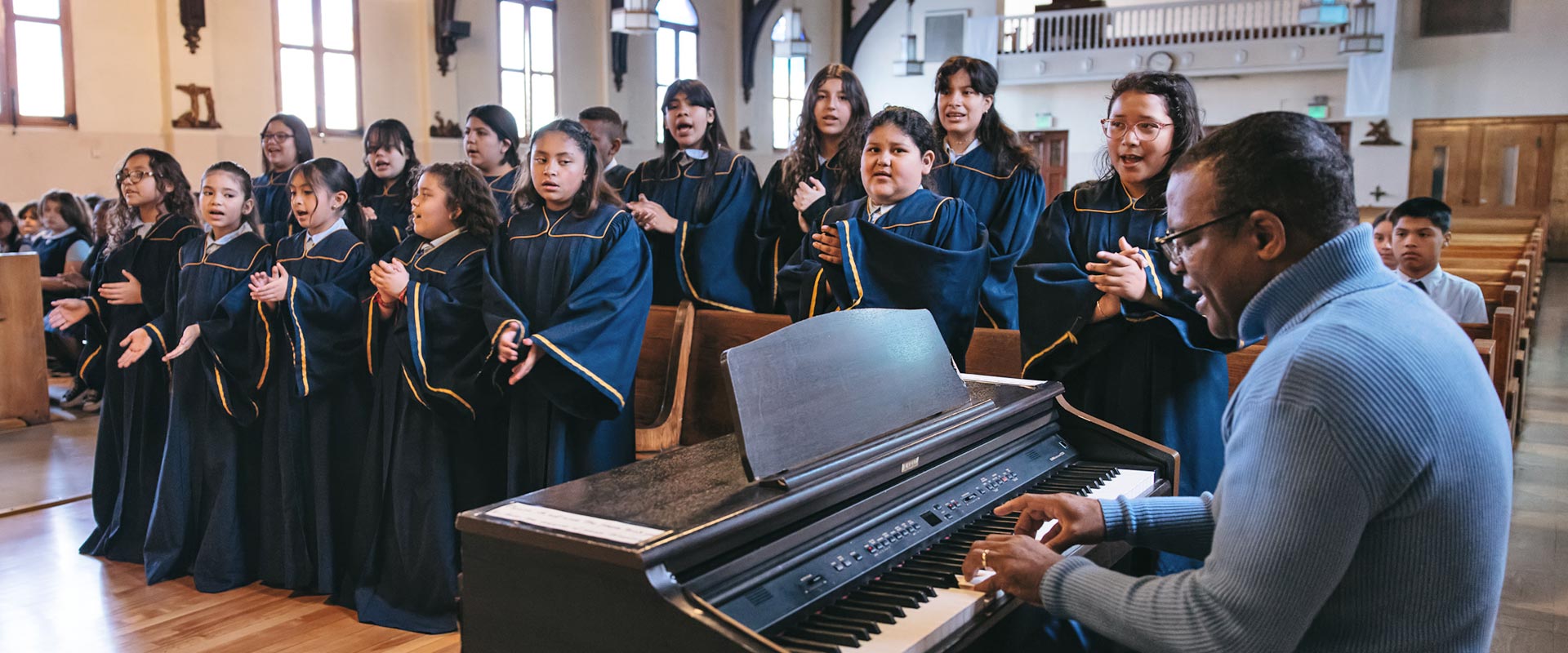 St. Raphael students singing in choir